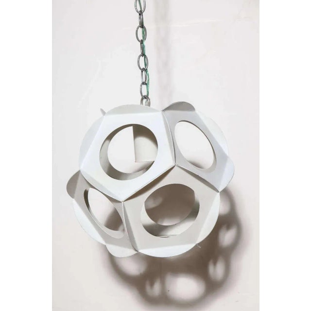 Preben Dahl 1960s Preben Dahl Style White Enameled Steel Hanging Pendant For Sale - Image 4 of 9