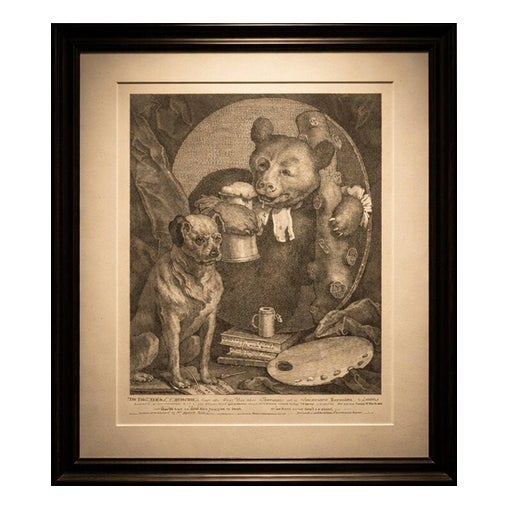William Hogarth, The Bruiser Satirical Churchill Bear Illustration, 1763, Engraving For Sale