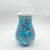 Handmade Ceramic Pear Vase (20cm) – Vibrant Aegean Turquoise – Geometric Meander Rim & Red Florals For Sale - Image 9 of 10