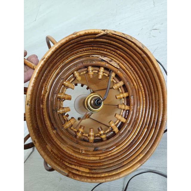 Vintage Rattan Table Lamp, 1950s For Sale - Image 14 of 15