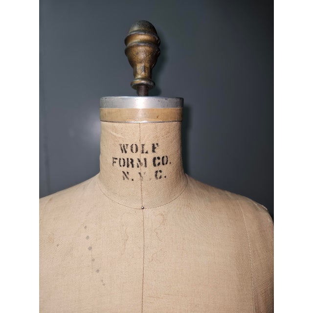 1930s Antique Wolf Rolling Dress Form - Custom Size For Sale - Image 5 of 6