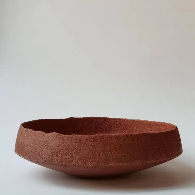 Red Stoneware Pinakio Plate by Elena Vasilantonaki For Sale - Image 6 of 9