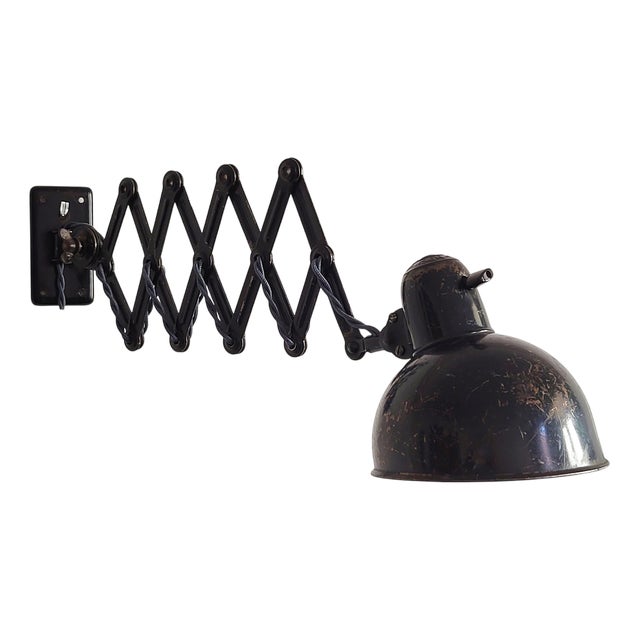 Model 6718 Scissor Arm Wall Lamp by Christian Dell for Kaiser Idell, 1930s For Sale