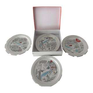 Le Creuset Paris Plates Box Set/4 For Sale