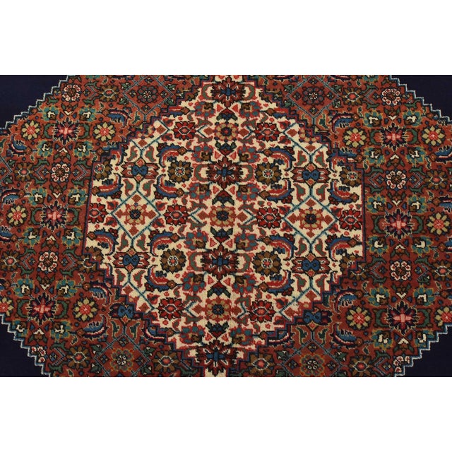 Tabriz Rug 9’10” X 12’9” Blue Wool Vintage Traditional Hand-Knotted Carpet For Sale In Philadelphia - Image 6 of 15