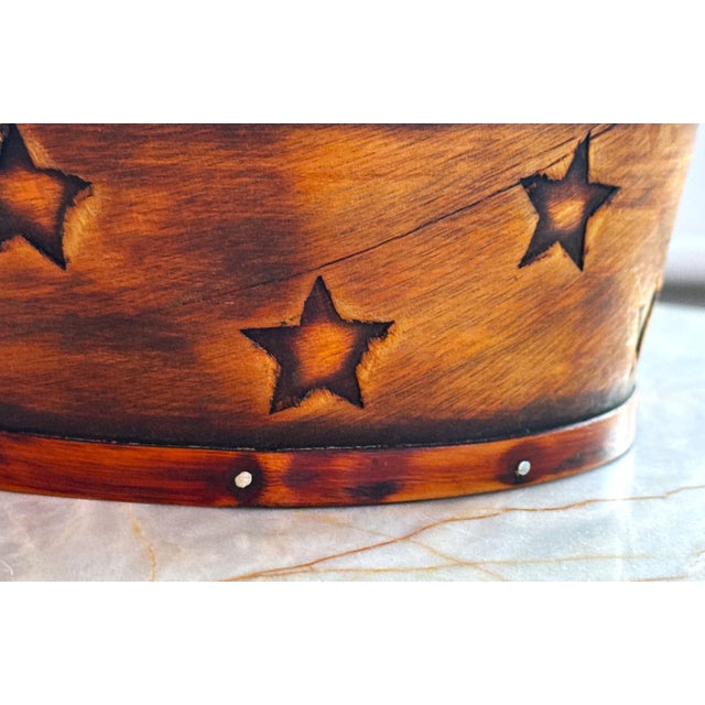 Antique Primitive Pantry Box With Embossed Stars For Sale - Image 4 of 7