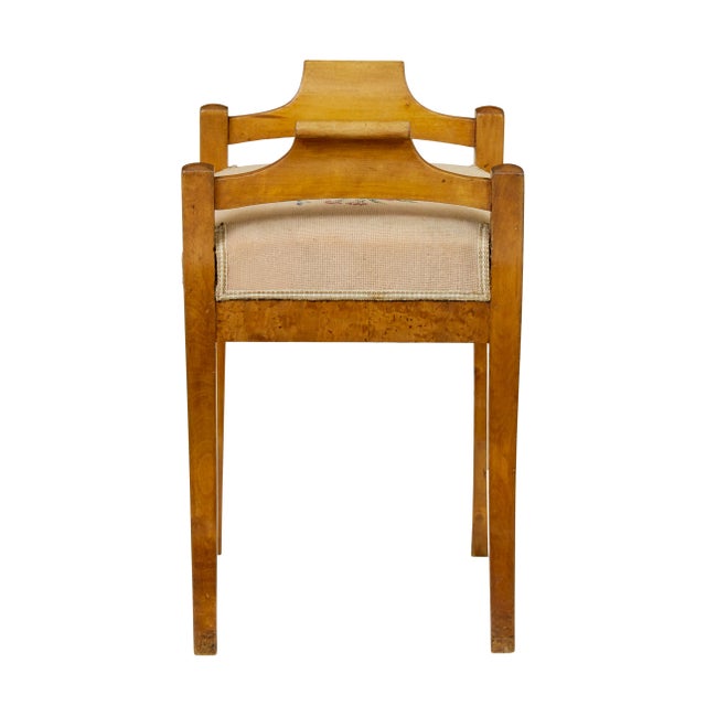 Antique Swedish Birch Empire Stool, 1850 For Sale - Image 6 of 9