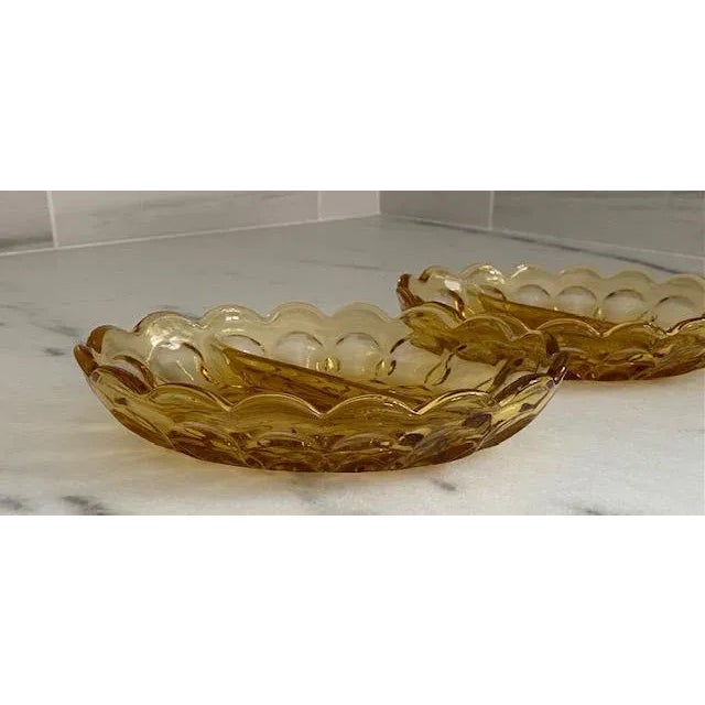 1960s Vintage Anchor Hocking Fairfield Amber Serving Bowls For Sale - Image 5 of 9