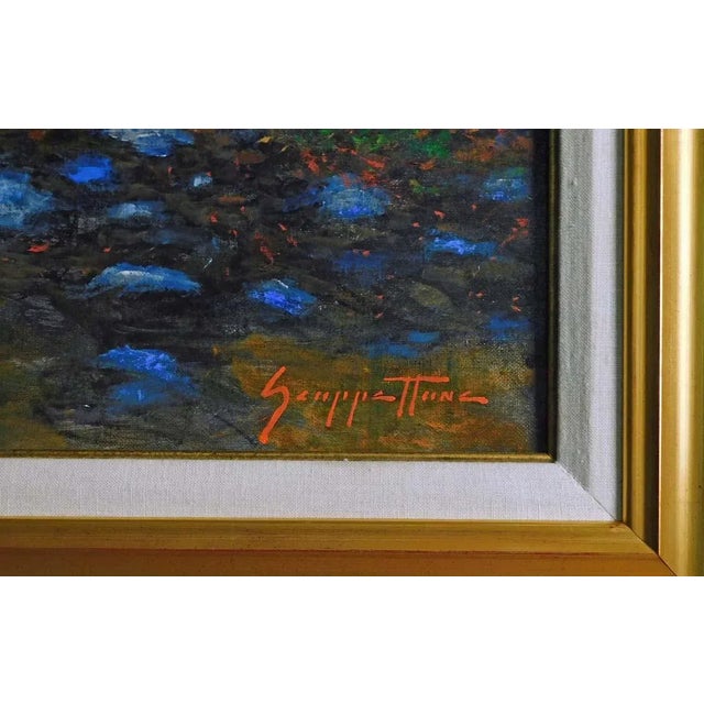 Paint James Scoppettone "Mystic Creek in Autumn"Original Oil Painting on Canvas Framed For Sale - Image 7 of 8