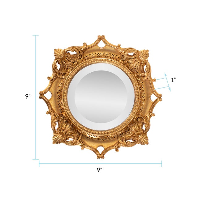 French D' Amboise Collection of Gold Petite Mirrors- Round For Sale In Chicago - Image 6 of 9