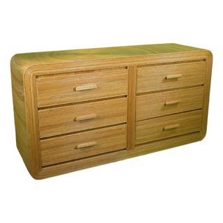 Pencil Reed Crespi Style Double Dresser For Sale
