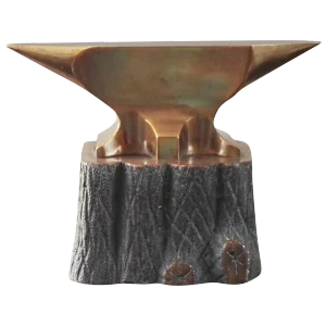French 1960s Solid Bronze Anvil Shaped Sculpture Paperweight