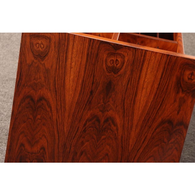 Norwegian Rosewood Magazine Rack / Record Lp Caddy by Rolf Hesland for Bruksbo For Sale - Image 10 of 18