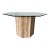 Italian Postmodern Octagonal Travertine Pedestal Dining Table With Glass Top For Sale