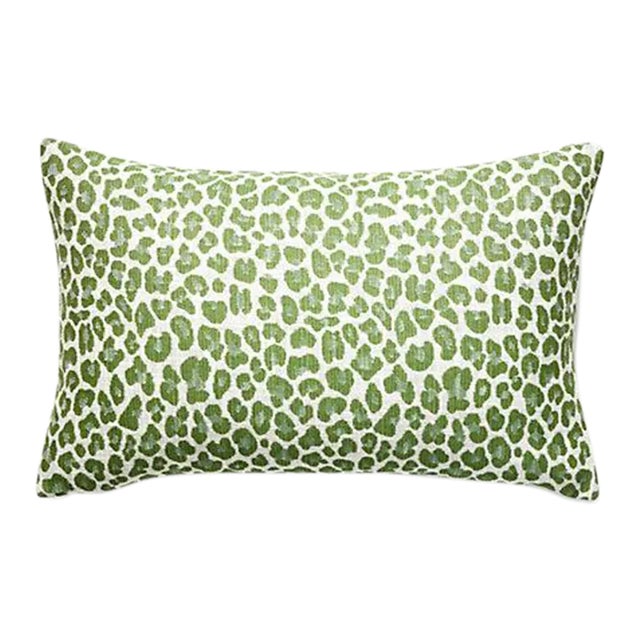 The House of Scalamandré Backyard Bengal Outdoor Lumbar, Ivy For Sale