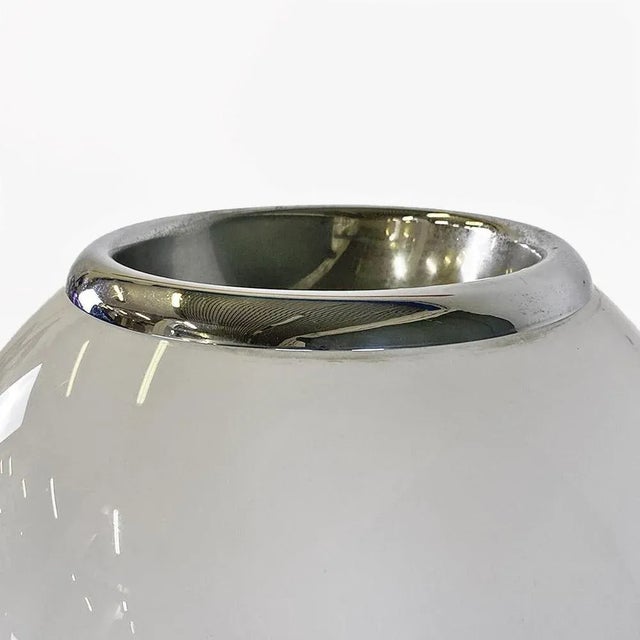 1970s Modern Italian Floor Lamp in Chrome-Plated Steel and Opaline Glass, 1970 For Sale - Image 5 of 11