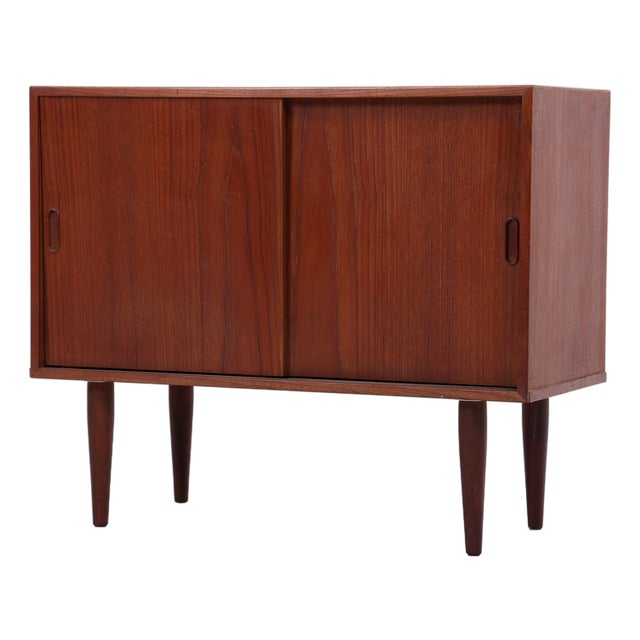 Mid-Century Modern Teak Chest of Drawers with Sliding Doors, 1960s For Sale