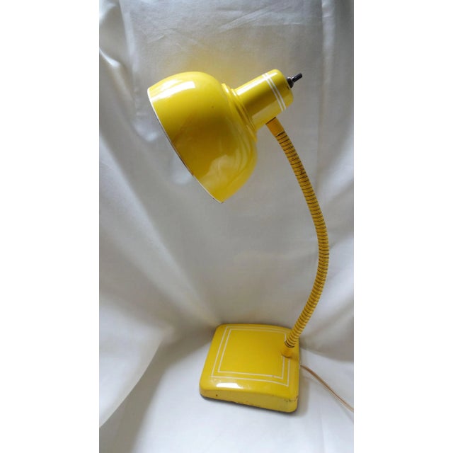 Yellow Enameled Gooseneck Desk Lamp For Sale - Image 11 of 12