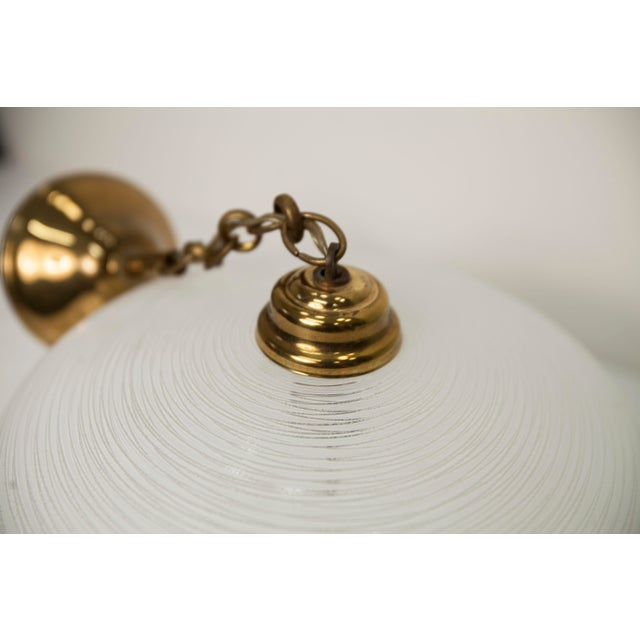 Italian Chandelier in Ribbed Glass and Brass, 1960s For Sale - Image 11 of 18