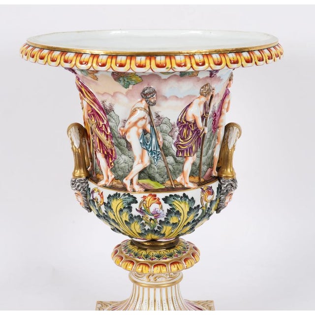 Large Antique Italian Urns from Capodimonte, Naples, 19th Century, Set of 2 For Sale - Image 4 of 18