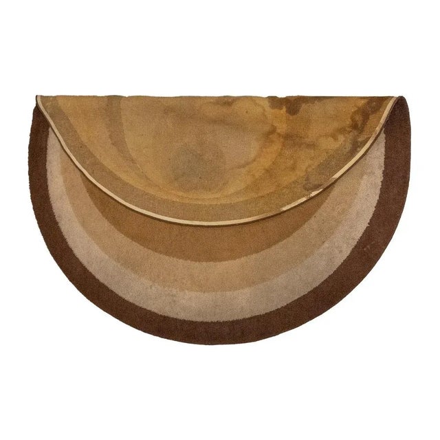 Space Age Orange and Brown Concentric Rug, 1970s For Sale - Image 4 of 7