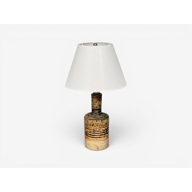 1950s Tue Poulsen, Table Lamp, Beige Stoneware, Denmark For Sale - Image 4 of 11
