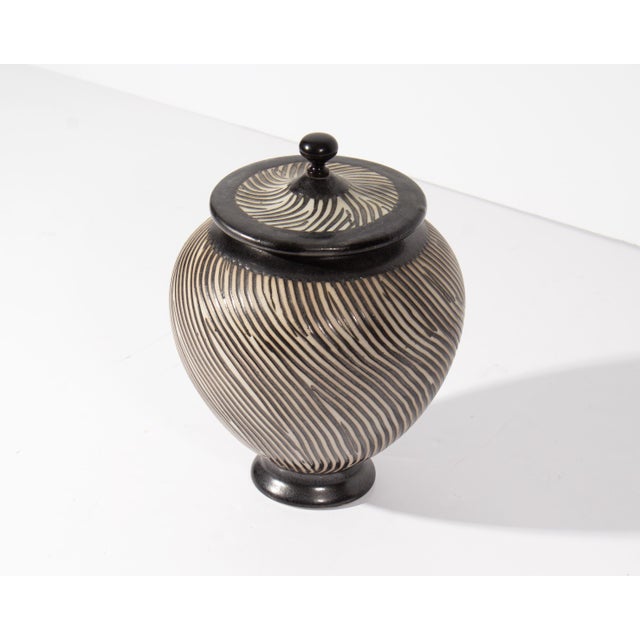 Contemporary Studio Pottery Lidded Vessel by Brian Moore For Sale - Image 3 of 6