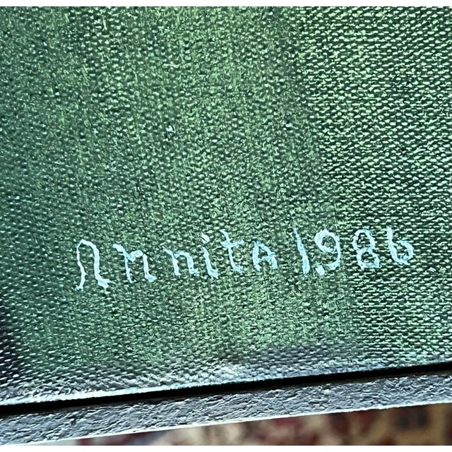 Signed Anita Mexico Calilily Floral Oil Painting. C1980 For Sale - Image 10 of 12