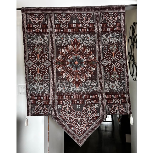 Mid-Century Modern Mid-20th Century Catholic Liturgical Tapestry — Processional Banner / Altar Hanging With Tassels For Sale - Image 3 of 12