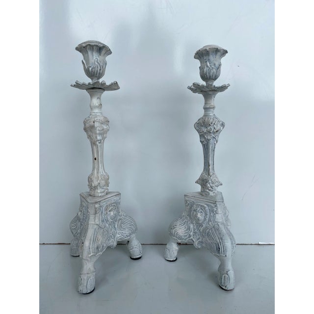 Iron Candlestick Holder Claw Legs Lions Heads Design