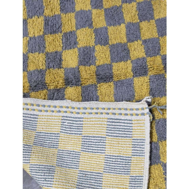 Checkered Moroccan Wool Rug - 9.7 X 6.5 Ft For Sale In Cleveland - Image 6 of 6
