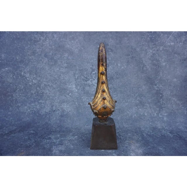 Gilt Bronze Buddhist Temple Figure: Enlightened Flame Finial - Siraspata Sculpture For Sale In Los Angeles - Image 6 of 7
