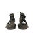 Rustic Pair Vintage Rustic Metal Fengshui Foo Dog Lion Drum Base Art Figures For Sale - Image 3 of 10