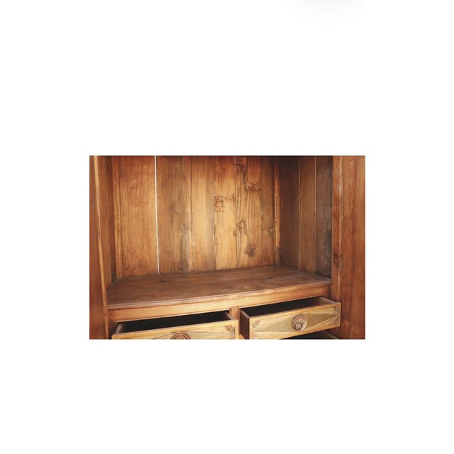 Late 20th Century Painted Indonesian Teak Armoire For Sale - Image 6 of 12