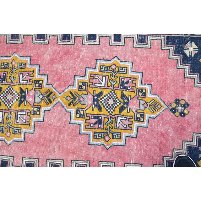 1960s Oushak Nomadic Red Color Rug For Sale - Image 6 of 11