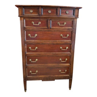 Hickory White Tall Chest of Drawers For Sale