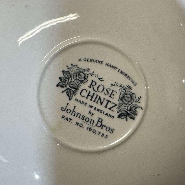 Rose Chintz Pattern Coffee and Tea Service for Twelve People in English Porcelain from Johnson Bros, Set of 12 For Sale - Image 4 of 8