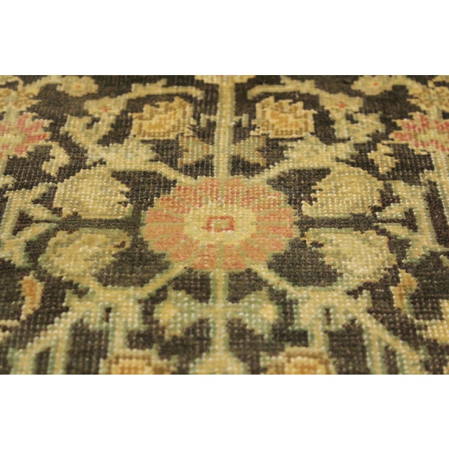 1990s Boho Chic Lavastone Charcoal/Beige Wool Rug - 4'0'' X 5'8'' For Sale - Image 5 of 10