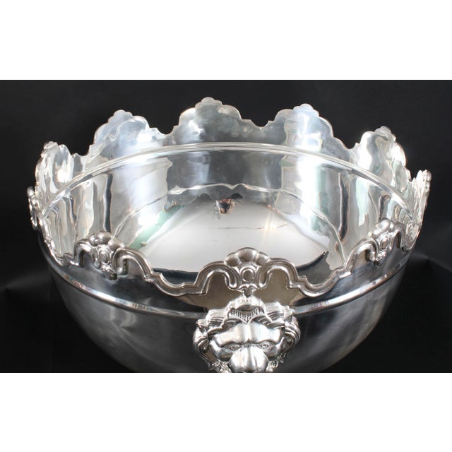 Large Vintage Silver-Plated Punch Bowl from Monteith, 1980s For Sale - Image 11 of 18