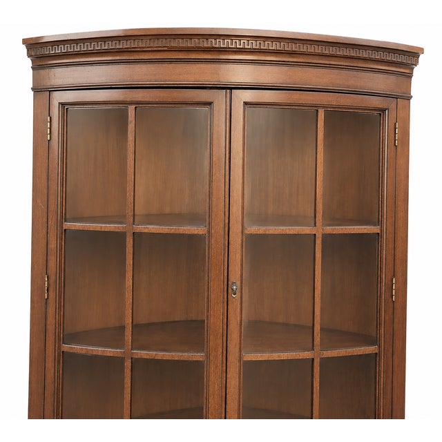 1950s Vintage Drexel New Travis Court Bow-Front Corner China Cabinet For Sale - Image 14 of 15