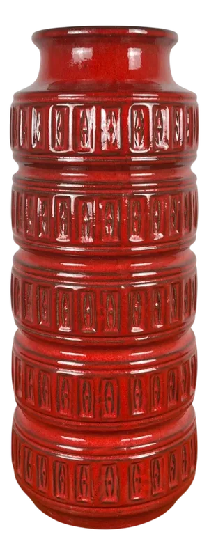 Large Red Glazed Ceramic Vase, West Germany, 1960s