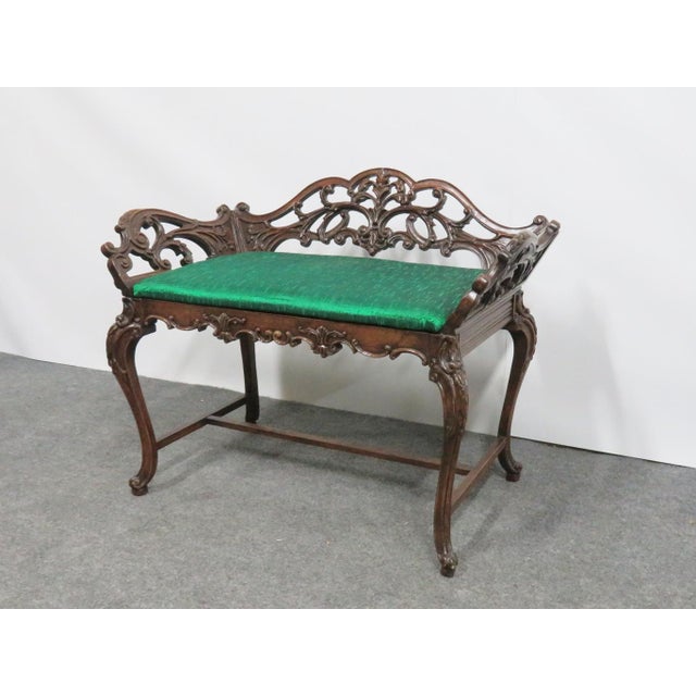French Style Carved Mahogany Vanity Bench Chairish