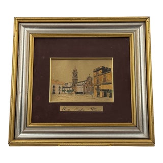 Vintage Italian Chiesa Madre Partinico Hand-Painted 22k Gold Leaf Art For Sale