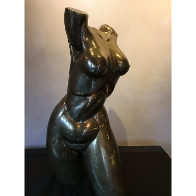 Hattakitkosol Somchai Bronze Female Torso Sculpture For Sale - Image 4 of 5