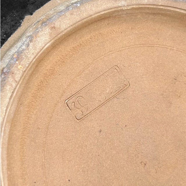 Japanese Onta Yaki Ceramic Plate, 1950 For Sale - Image 10 of 11