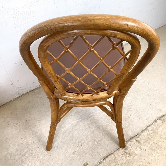 Set of Four Vintage Rattan Dining Chairs , Diamond Lattice Hoop Backs For Sale In Philadelphia - Image 6 of 12