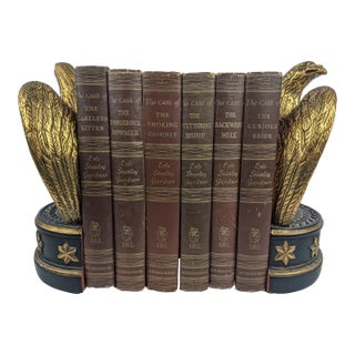 1946 Erle Stanley Gardner Brown & Gold Gilt Mystery Books, Set of 6 For Sale