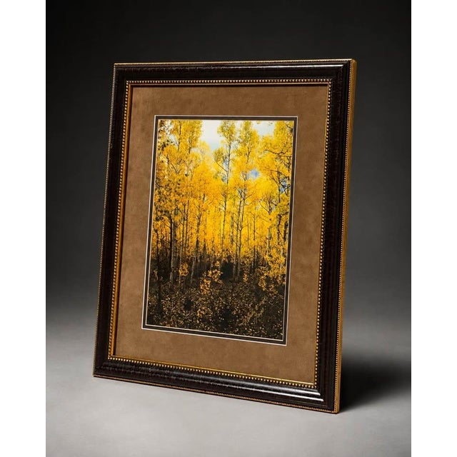 Mid-Century Modern Framed Autumn Forest Print With Yellow Trees For Sale - Image 3 of 5