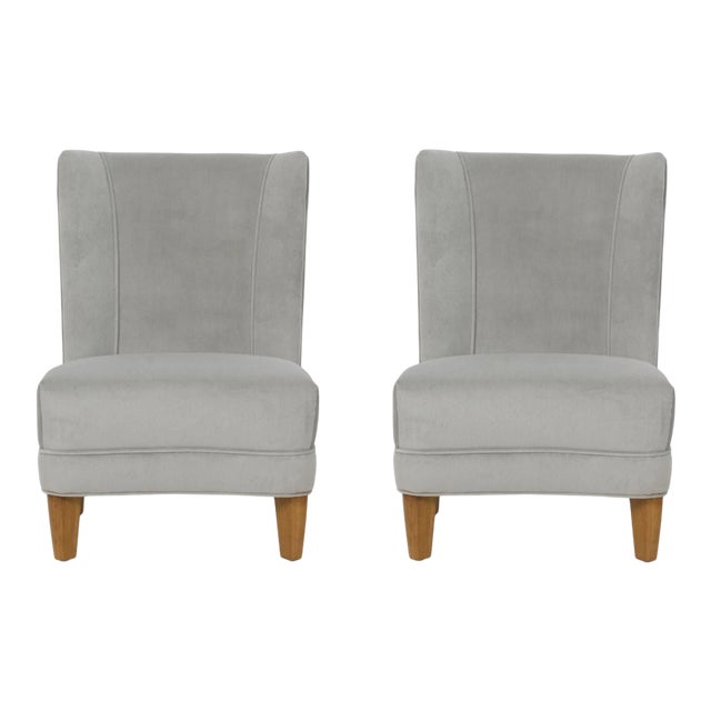 Edward Wormley for Dunbar Attributed Slipper Lounge Chairs - a Pair For Sale