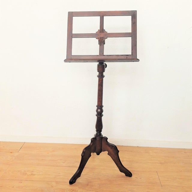 Art Nouveau Height-Adjustable Wooden Music Stand, 1890s For Sale - Image 4 of 4